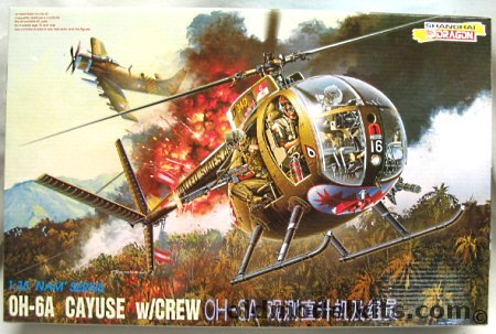 Dragon 1/35 OH-6A Cayuse with Crew 16th Cav or 1st Cav Division, 3310 plastic model kit